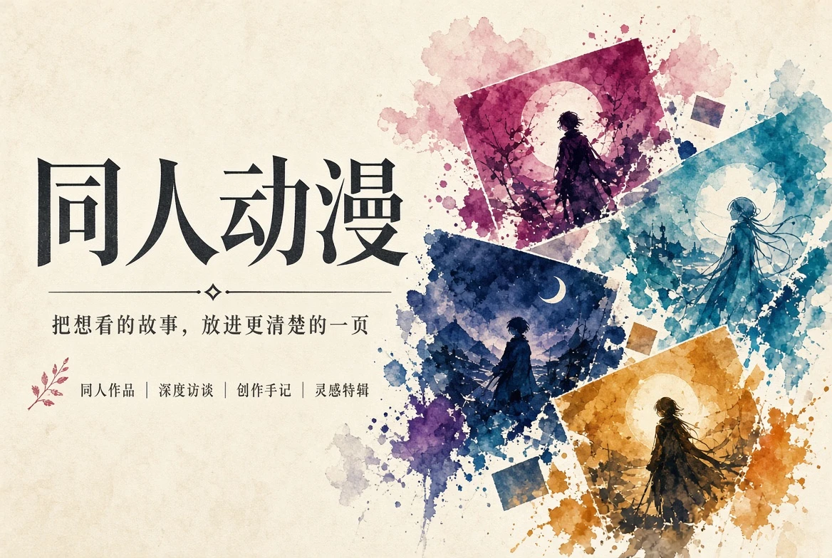 同人动漫主题封面,彩色动漫杂志视觉