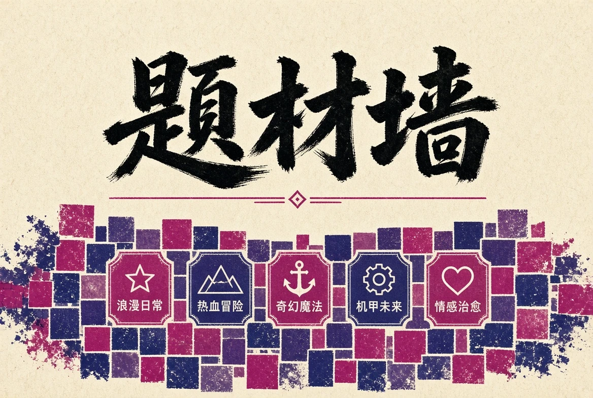 题材墙多彩动漫主题画面